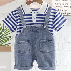 Conjunto de verano para bebé: top de algodón y pantalón vaquero