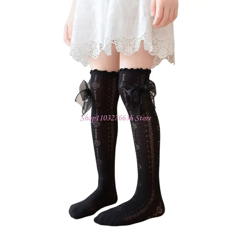 Calcetines de encaje y lazo para niña de algodón - imagen 5