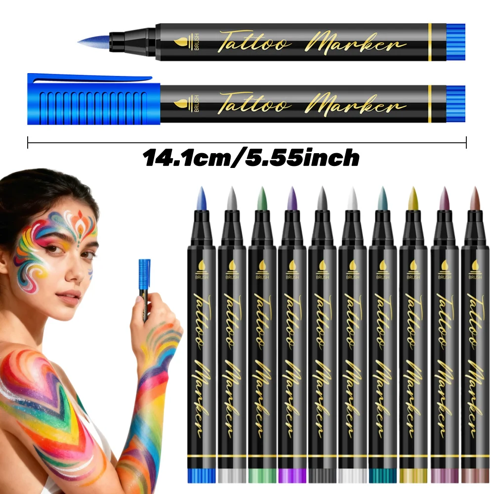 Kit tatuajes temporales infantiles – 24 colores pintura facial niños