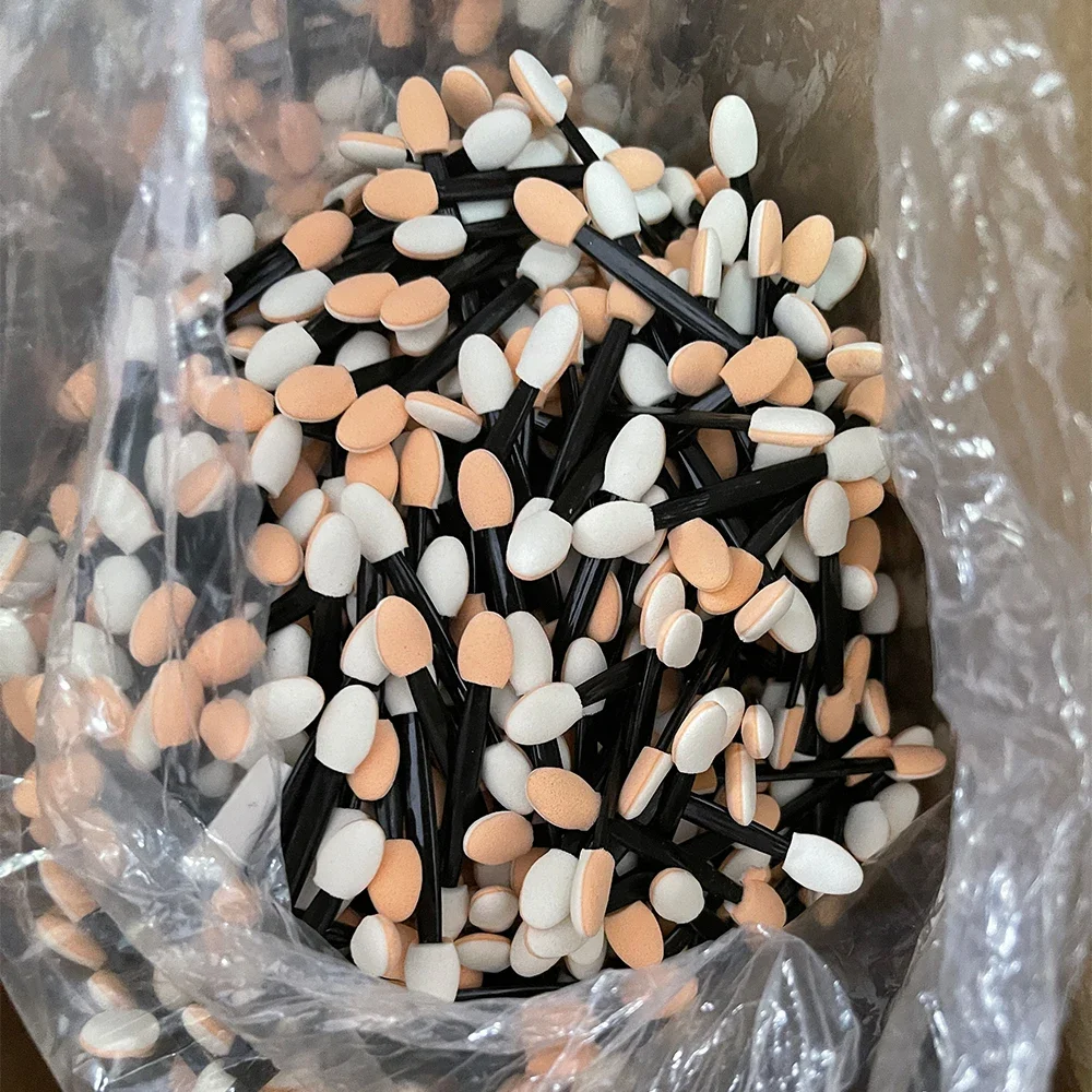 Esponja en polvo para decoración de uñas, 10/30/50/200/500/1000 Uds., cepillo de doble punta, cepillo multifuncional para sombra de ojos, herramienta de manicura de maquillaje portátil