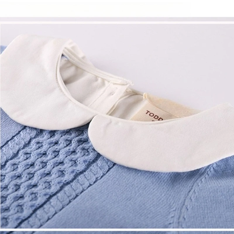 Mameluco de algodón para niña para primavera y otoño, lindo mono de manga larga con cuello Peter Pan, mono acogedor para Halloween - imagen 4