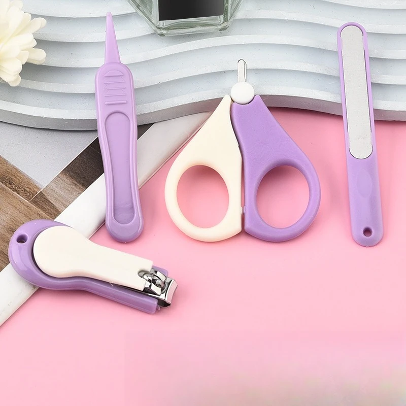 4 unids/set herramientas para el cuidado del bebé lima de uñas para bebé recién nacido tijera para uñas niño cortaúñas portátil recortador pinzas Kit utensilios de cuidado - imagen 3