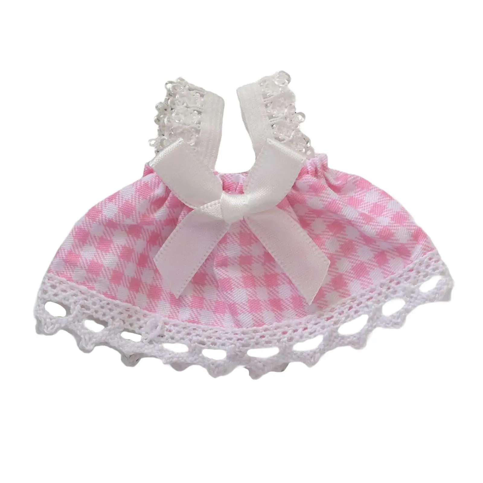 Plush Doll Strap Dress Hands on for 6.69inch Doll for Kids Birthday Gift DIY Accessories Cute Imagination Doll Clothes Costumes