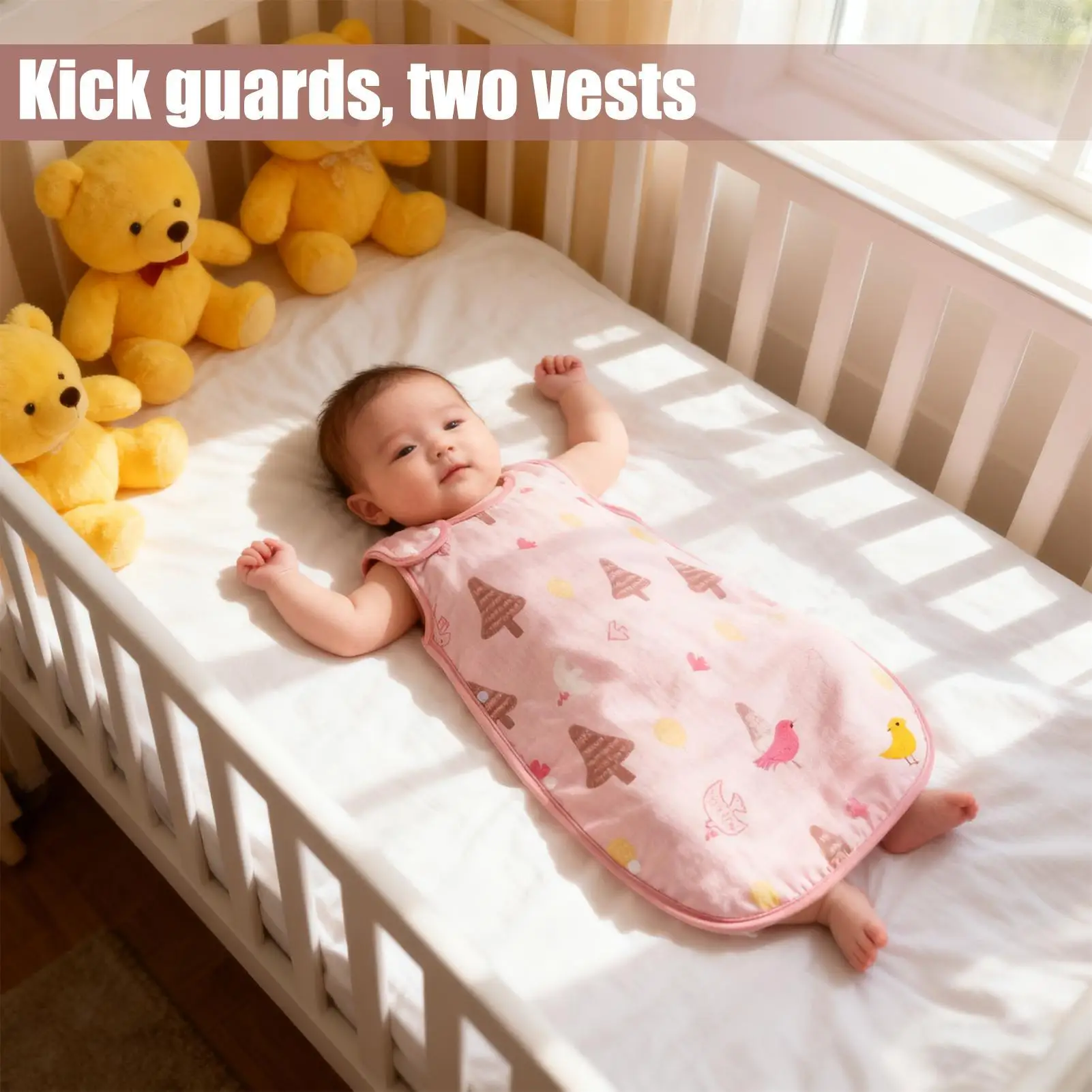 Saco de dormir para bebé, cama sin mangas de algodón para niños pequeños, saco de dormir imprescindible para niñas, niños, hijo, niños pequeños, hija - imagen 3