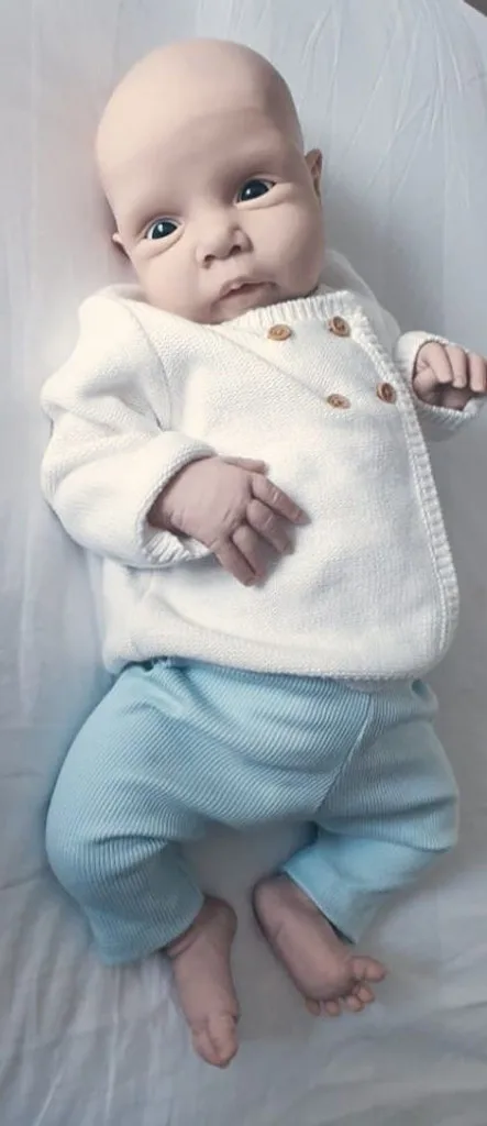 Kit de muñeca Reborn de 20 pulgadas, piezas de muñeca sin terminar sin pintar con cuerpo y ojos, Kit de muñeca en blanco de Color fresco de tacto suave