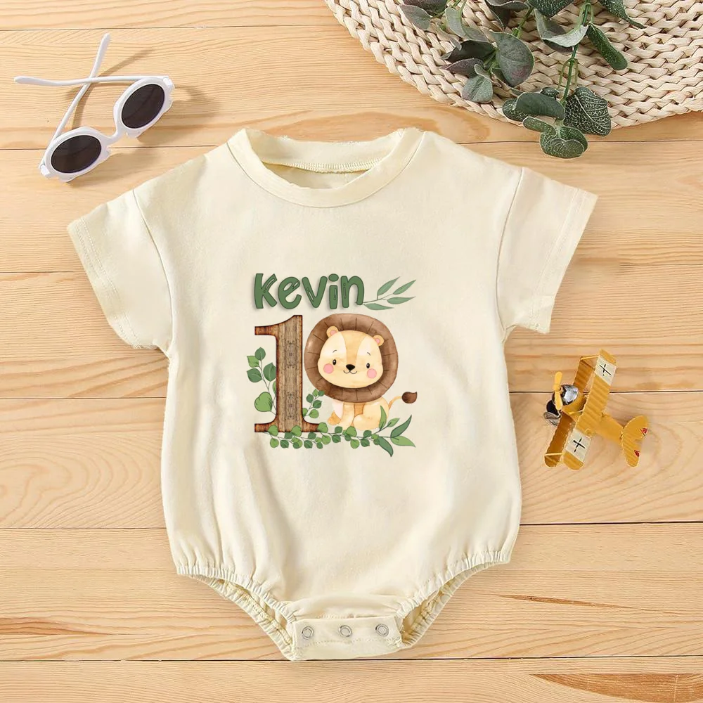 Animal personalizado con nombre, pelele de burbujas para bebé, mono de gran tamaño para fiesta de cumpleaños en la jungla, mono salvaje, regalo de ducha infantil - imagen 4