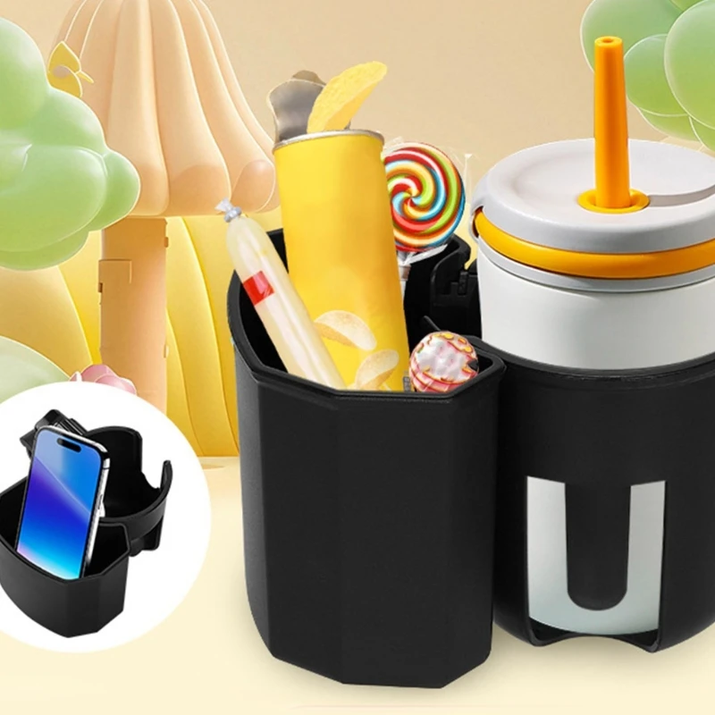 Portavasos Universal 2 en 1 para cochecito con soporte para teléfono, portabotellas Universal para silla de ruedas de bebé, accesorios para niños pequeños - imagen 3