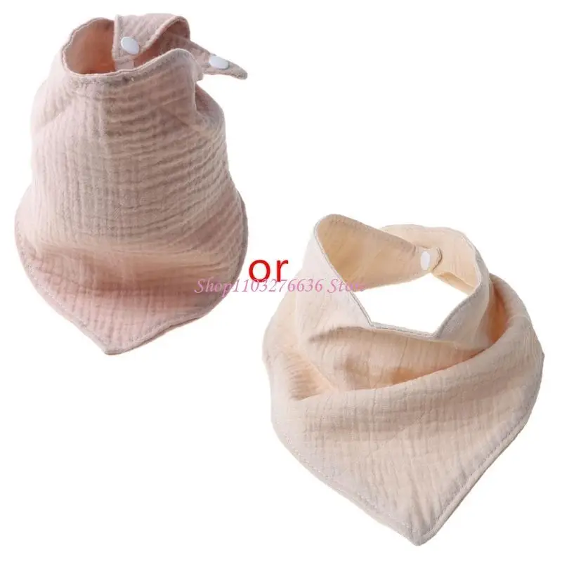 R6FD Baby Feeding Bib Bab Bab Baby Solid Color Absorbente para triángulo Bufanda Algodón suave Saliva transpirable a