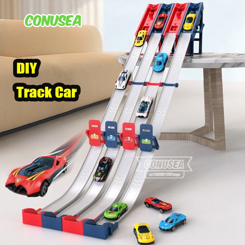 Carrito catapulta DIY pista juguete coche aleación niños - imagen 2