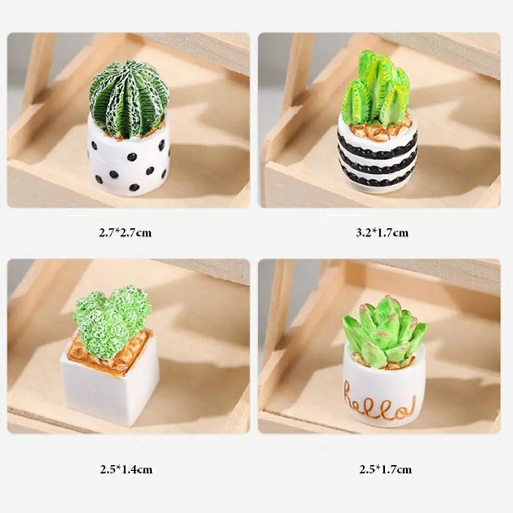 Planta en maceta en miniatura para casa de muñecas, varios estilos, Mini maceta de hojas verdes, bonsái, modelo para casa de jardín, accesorios para casa de muñecas, 1:12 - imagen 4