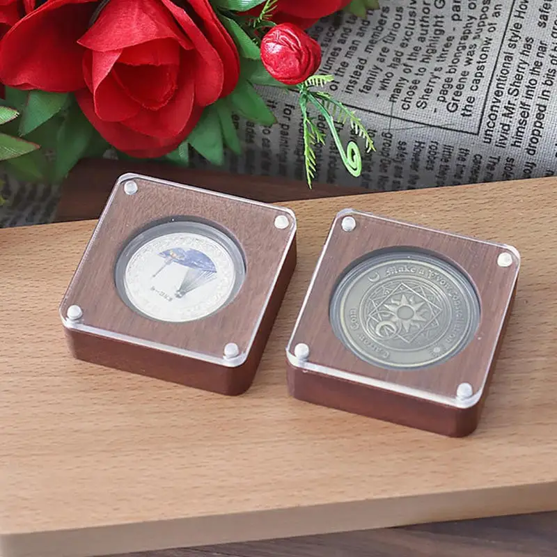 Estuche de madera para monedas conmemorativas de colección - imagen 2