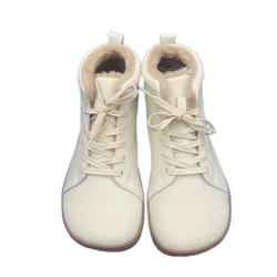 Tipsietoes, bota de invierno cuero descalzo la mejor marca con piel Artificial en el interior para mujer, suela caída cero, peso ligero