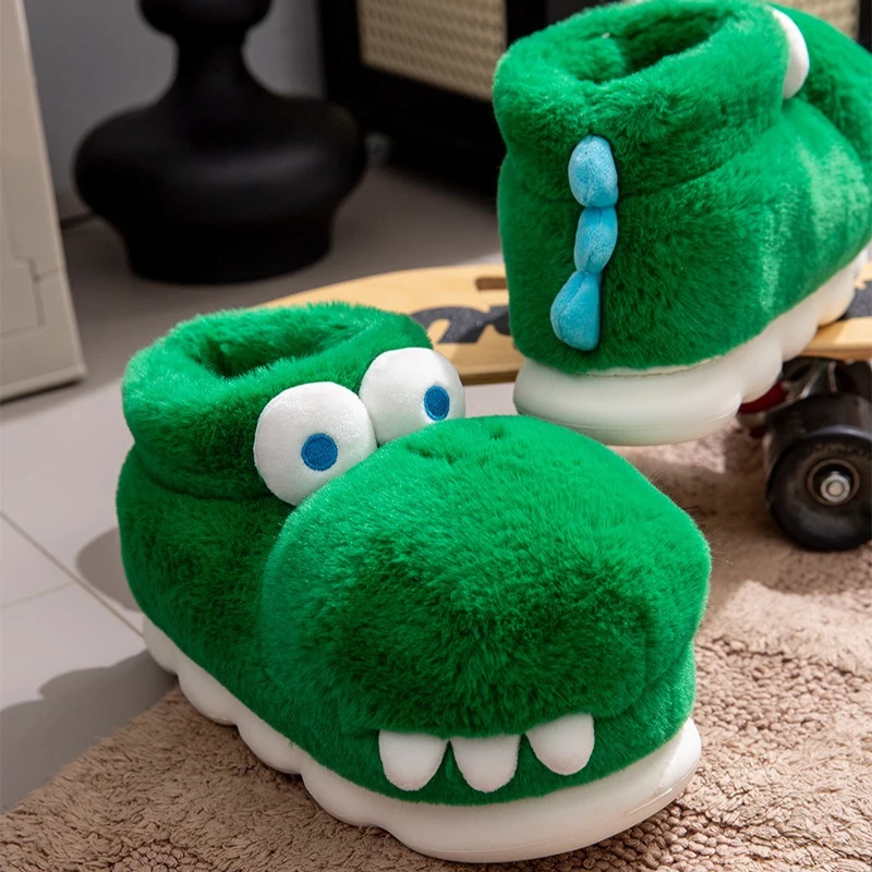 Pantuflas de felpa para niños con suela térmica gruesa - imagen 5