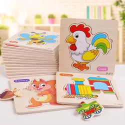 Puzle 3D de madera con animales divertidos para niños