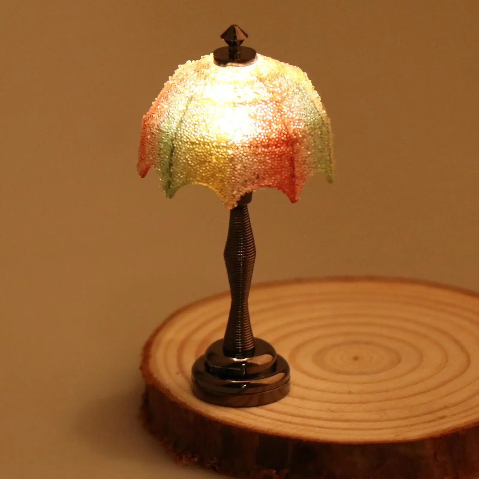 1:12 Scale Dollhouse Table Lamp Simulation Model Pretend Play Metal Desk Lamp for Garden Bedroom Kitchen Dining Room Ornaments