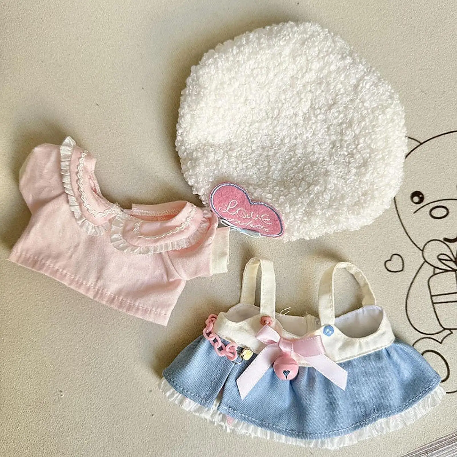Duck Plush Clothes for 15cm Doll Dress up Stylish Photo Props Costumes Comfortable Doll Clothing Cartoon Plush Doll Accessories