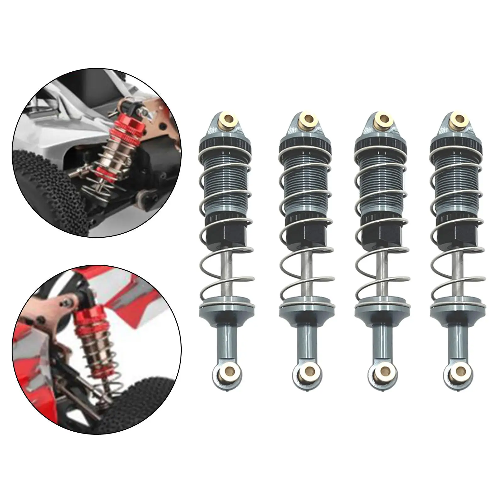 4 Pieces Metal Shock Absorber DIY Modification Durable Spare Parts Upgrade for MN86 1/12 Scale Car Hobby Model Replacement