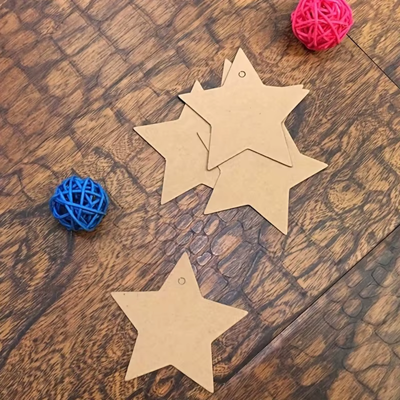 Etiquetas estrella de papel Kraft artesanales para regalos - imagen 5