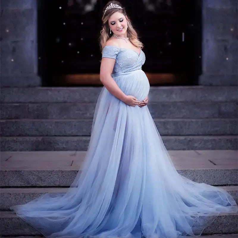 Vestido de maternity con encaje para sesión de fotos - imagen 4