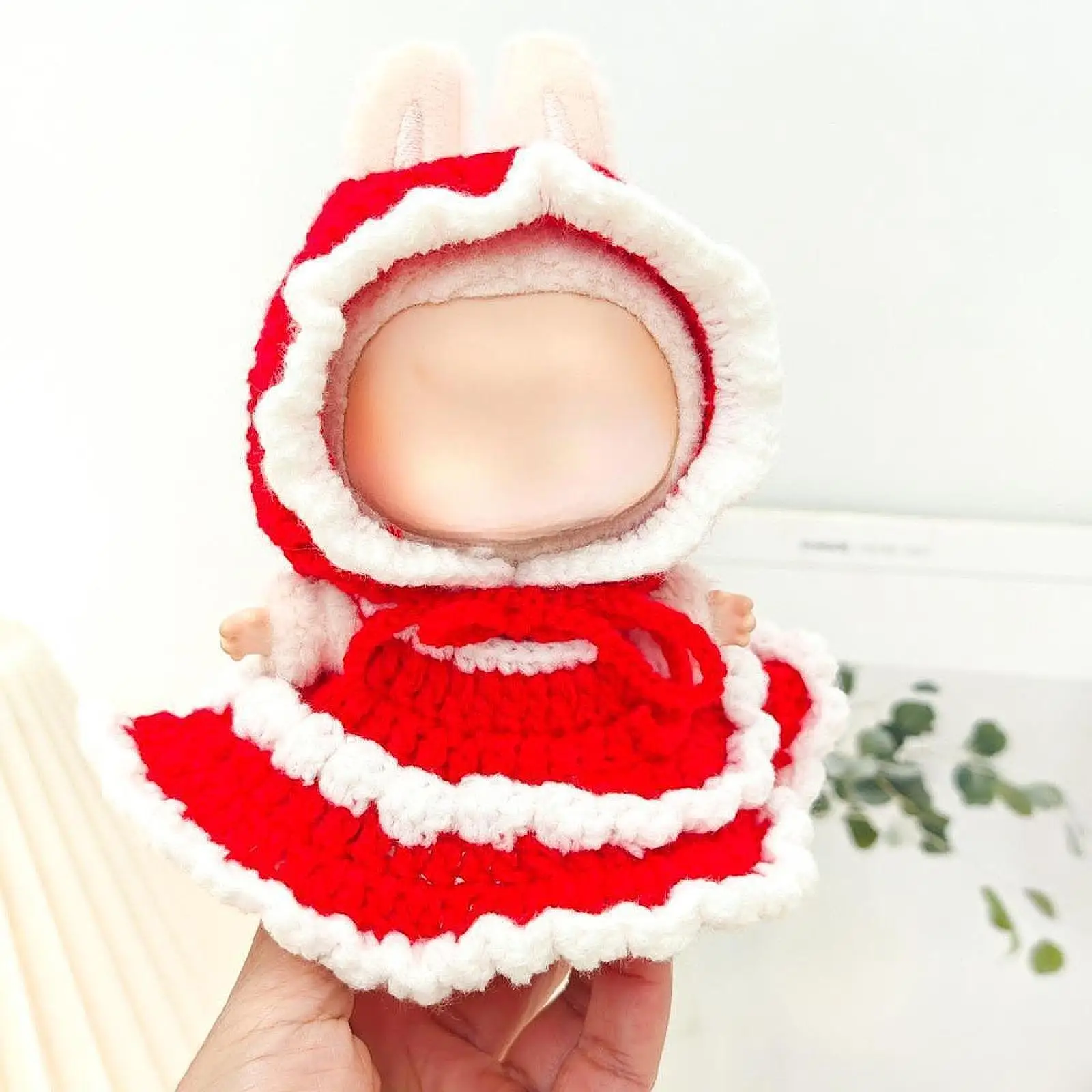Plush Doll Clothes for 15-17cm Doll Comfortable Dress with Hat Dress up Photo Props DIY Stylish Doll Clothing for Girls Gift