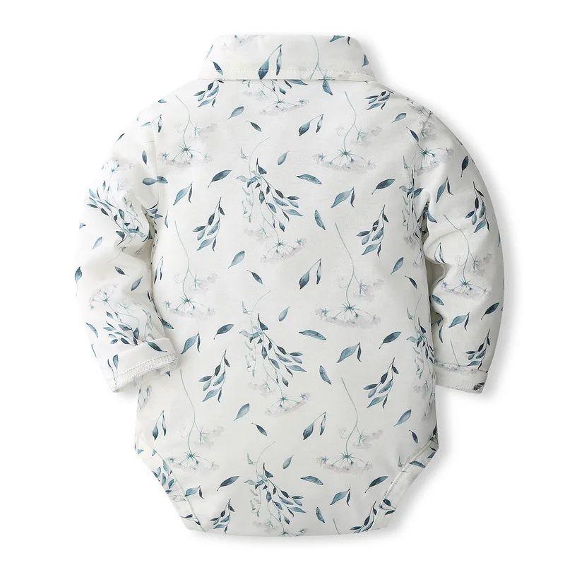 Conjunto de 5 piezas para niño pequeño, traje de algodón de manga larga con estampado de caballero y pantalones, ropa para recién nacido, BC211 - imagen 4