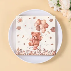 Vajilla desechable para fiestas infantiles - Oso marron