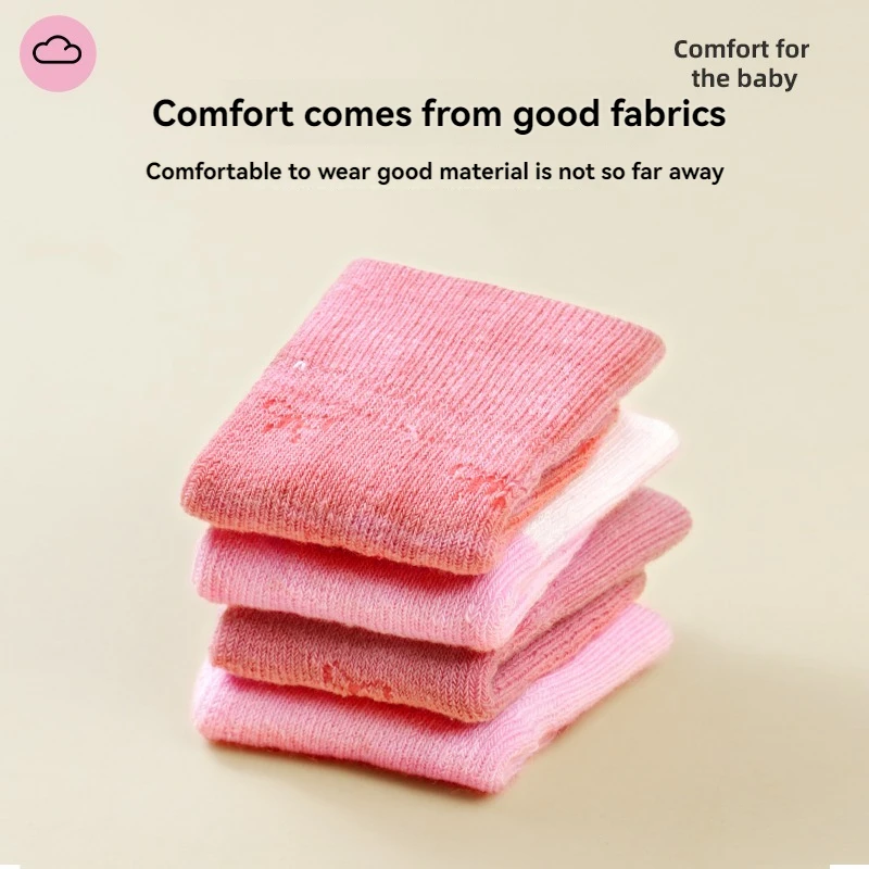 Calcetines de tubo medio para recién nacidos, aislamiento de bucle grueso para bebés, otoño e invierno, 0-6 meses - imagen 3