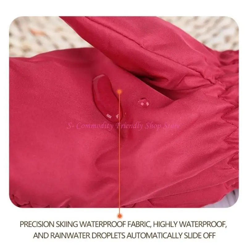 85AE guantes a prueba viento para niños, elegantes guantes esquí para niños pequeños, guantes cálidos dibujos animados - imagen 2