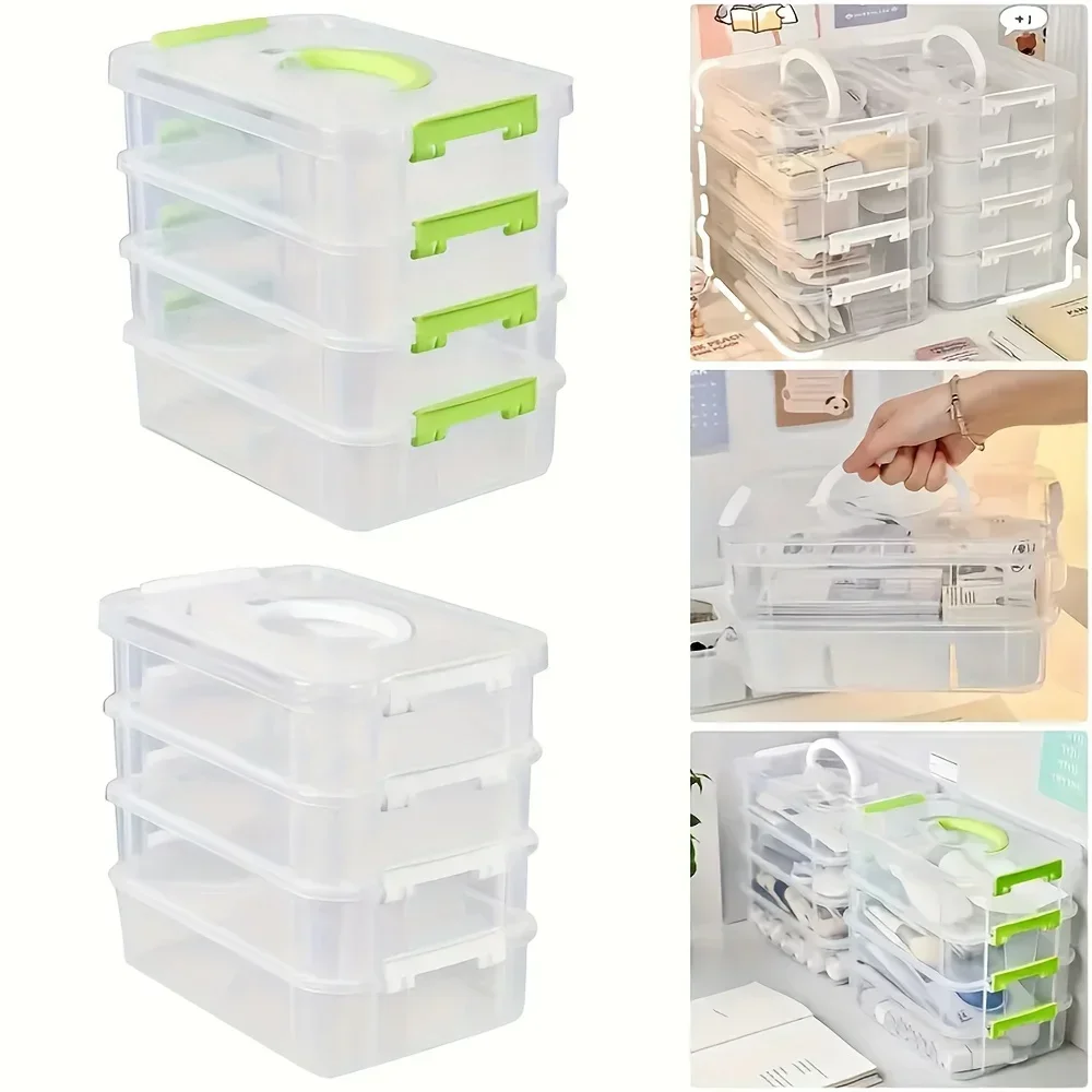 Organizador de juguetes 4 niveles transparente con asas - imagen 2