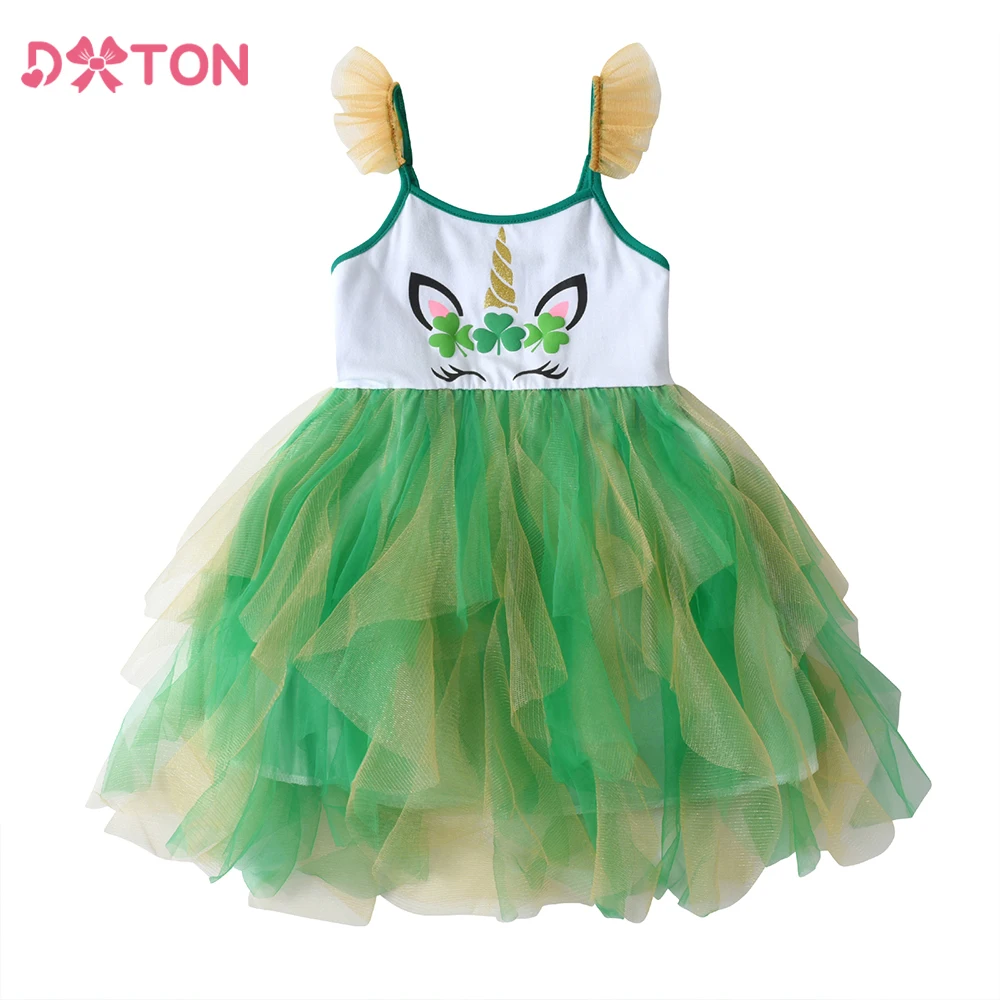 DXTON Vestido princesa de tirantes ajustables para niñas – Verano - imagen 3