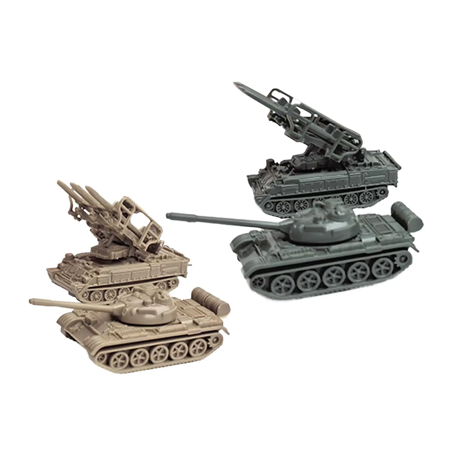 4x 1:144 Tank Model Collectables DIY Puzzle, Building Projects 4D Modern Tank Model Wheeled Vehicle Model for Boys Toddlers