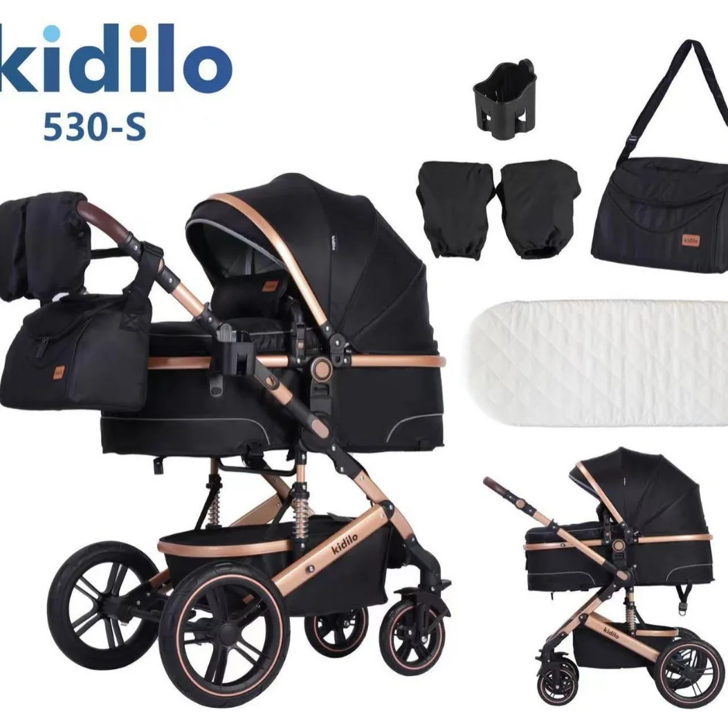 Cochecito Kidilo Cochecito ligero bidireccional Cochecito plegable para recién nacidos con vista alta - imagen 4