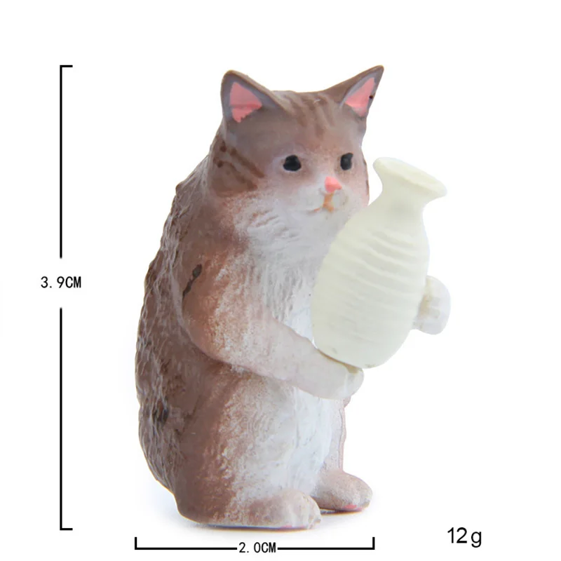 Figura miniatura gato bebiendo – Decoración resina - imagen 5