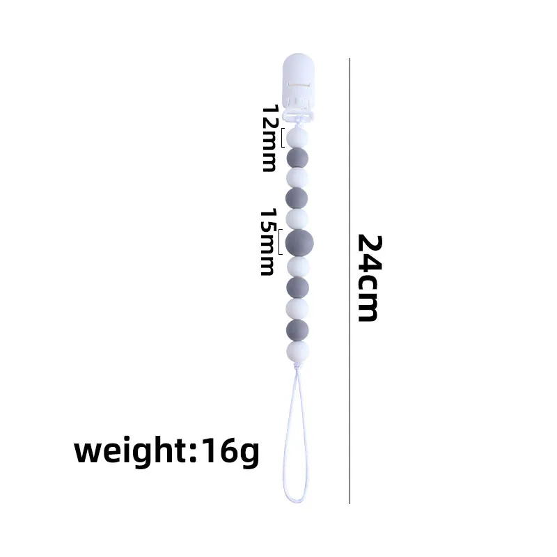 Clip para chupete y juguete mordedor, cadena simulada antipérdida ajustable, Clip para chupete para recién nacido, accesorios de dentición de silicona - imagen 4