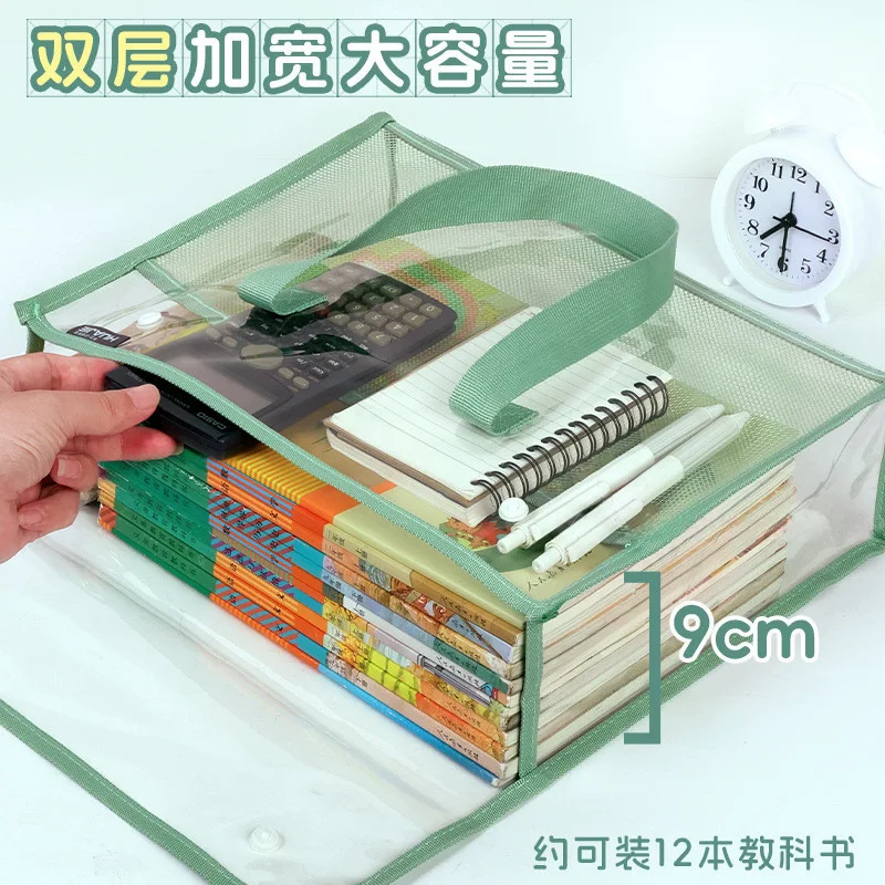 Carpeta de mano transparente impermeable, archivador PVC expandible