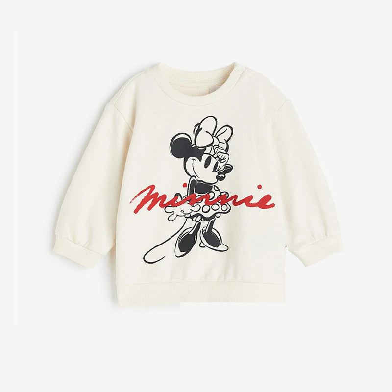 Sudaderas con estampado de amigos de dibujos animados de Disney 2025, nueva ropa de primavera y otoño para bebés, niños y niñas, Tops sencillos de moda con cuello redondo - imagen 4