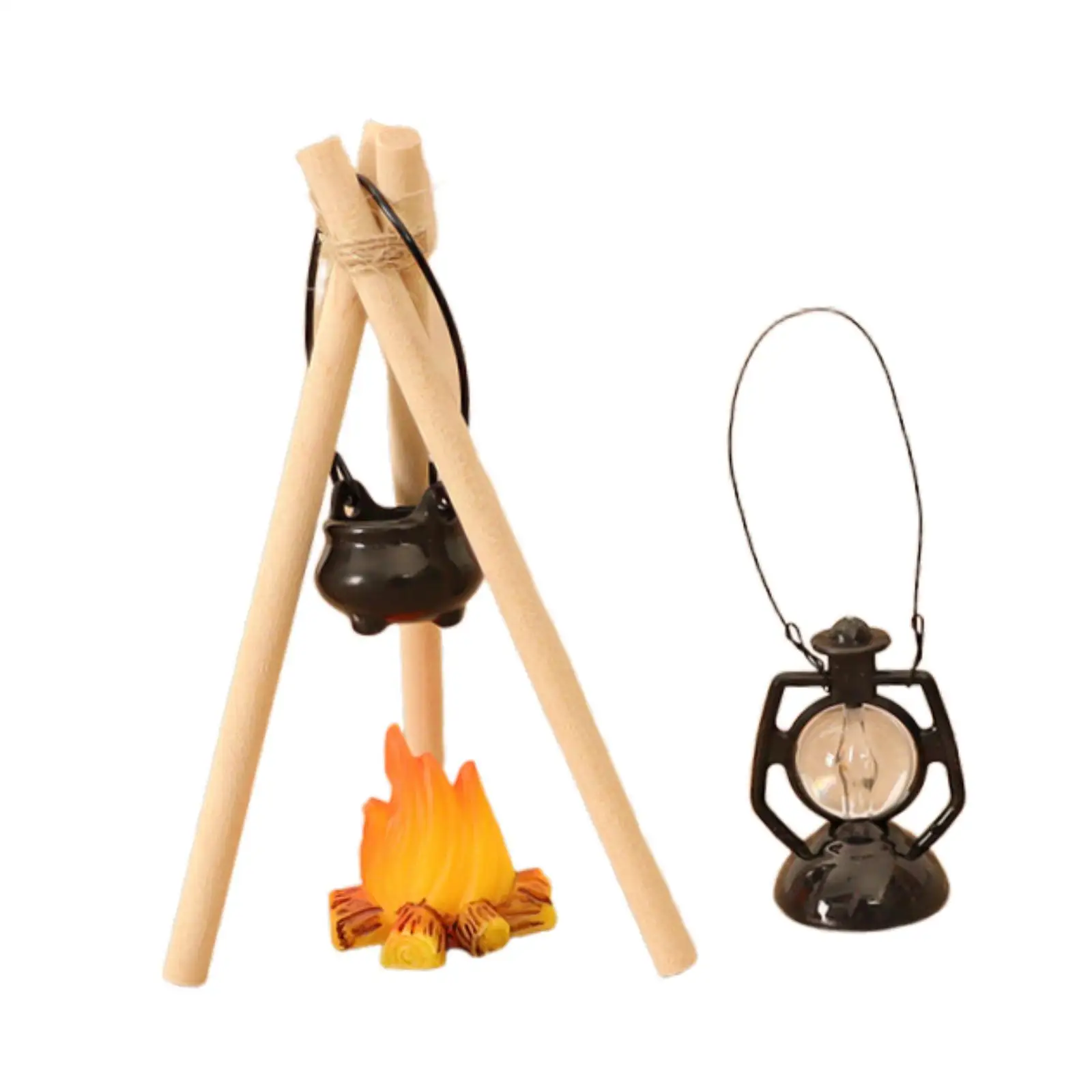 Juego de camping infantil con fogata y lámpara en miniatura - imagen 3