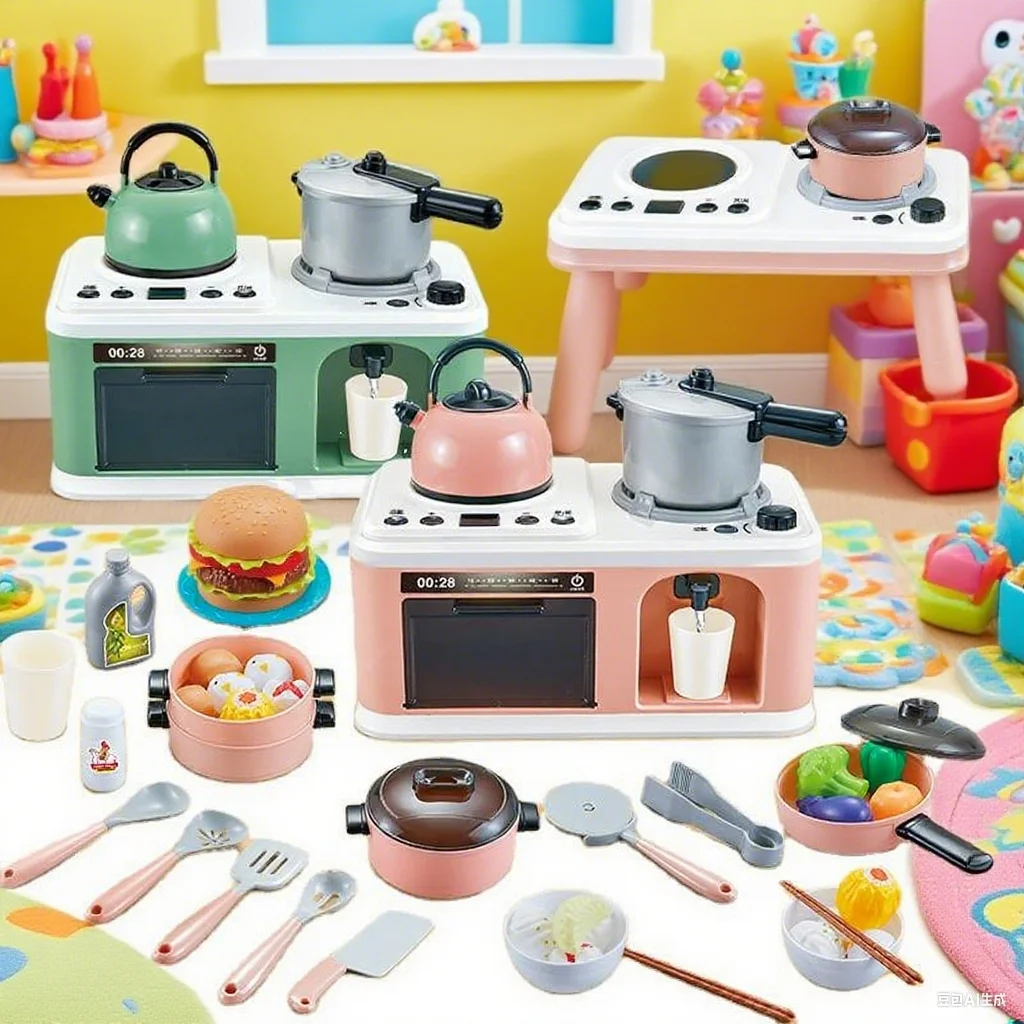 Juego de juguetes de cocina para niños, Kit de accesorios de cocina para jugar en casa con ollas, comida de imitación, juguete de cocina, regalos para el Día de los niños pequeños - imagen 3