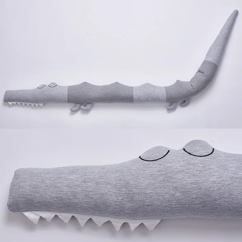 PANGDUBE Parachoques para cuna de cocodrilo de 200 cm, juego de almohadas para parachoques para cama de bebé, decoración suave para guardería, riel de seguridad para cama de recién nacido - imagen 3