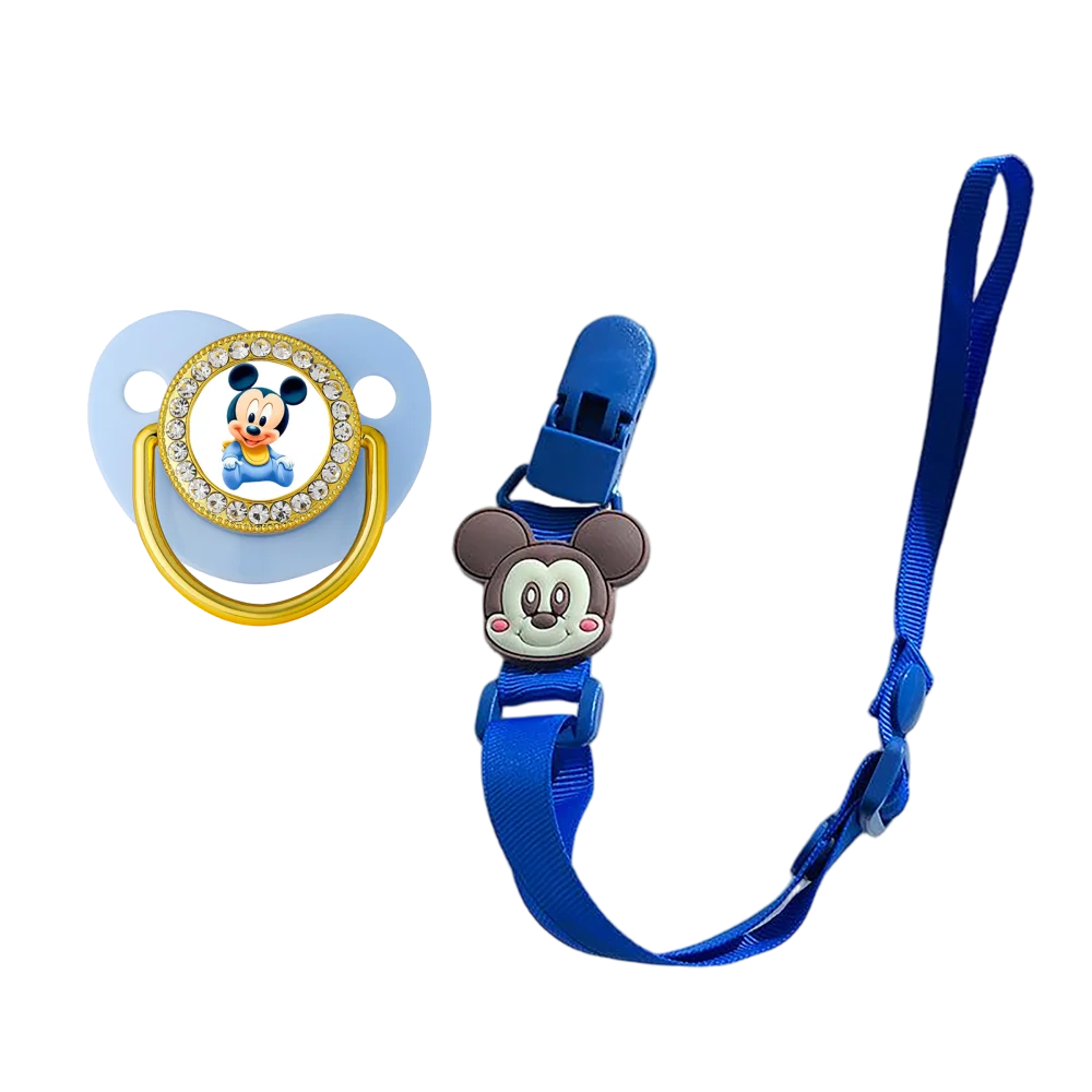 Chupete de alimentación de lujo para bebé, cubierta con clip de cadena, chupete con estampado de anime, tetina de silicona para recién nacido, regalo para Baby Shower, juguete para recién nacido - imagen 3