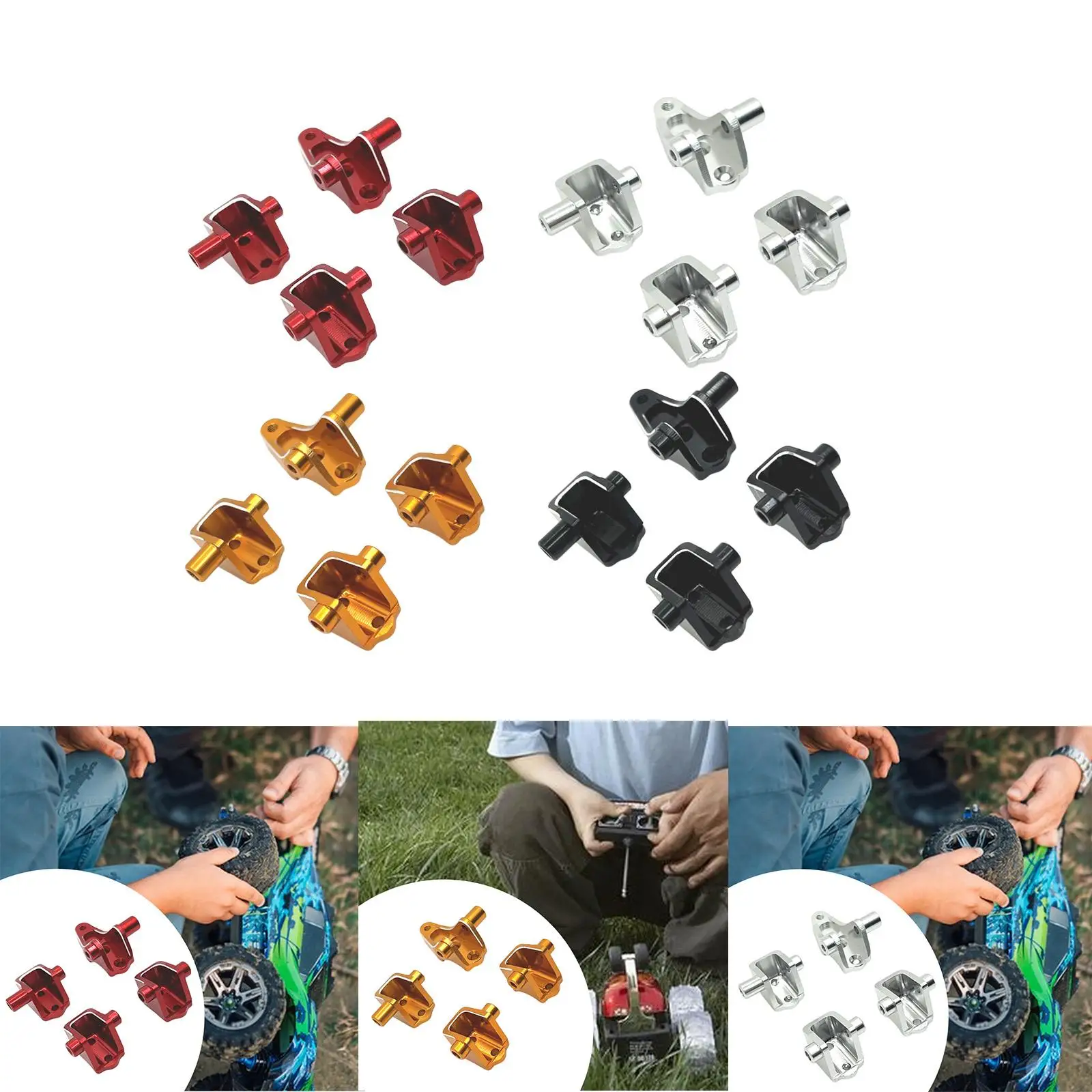 4Pcs Pull Rod Mount Seat 1/10 Easy Control Upgrade Axle Tie Rod Fixing Seat RC Parts Front Rear Rod Holder for R1002 R1001 R1003