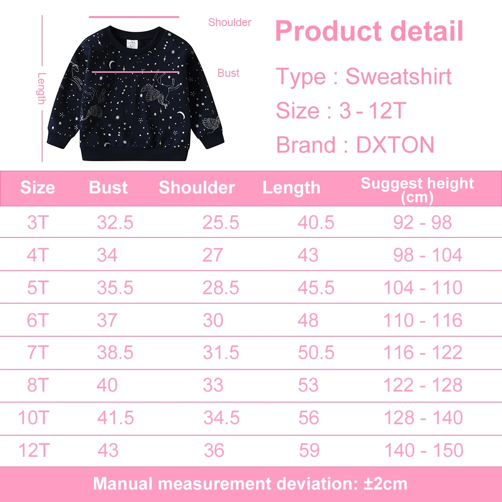 DXTON Camiseta algodón estampado unicornio para niña - imagen 4