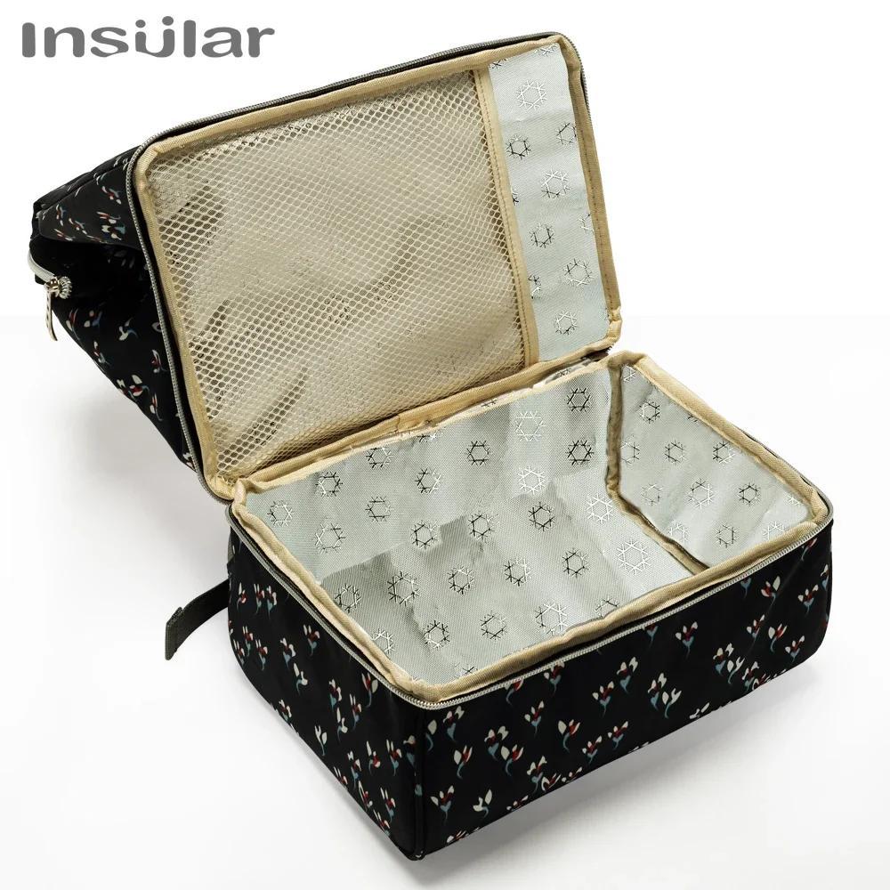 Bolsa de pañales de gran capacidad, mochila, bolsa de maternidad impermeable, bolsas de pañales para bebés de dos capas, bolsa enfriadora de leche materna para cochecito - imagen 5