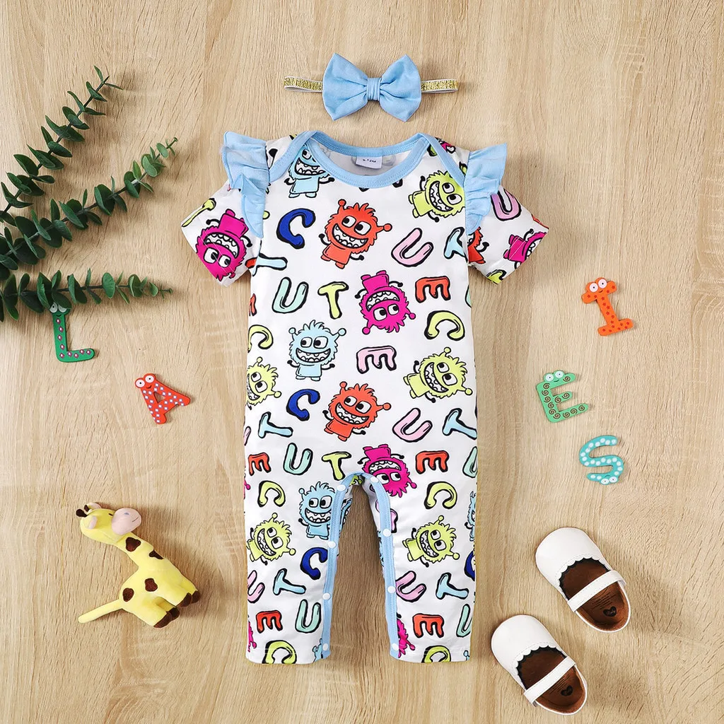 Body para niña recién nacida de 0 a 18 meses, Pelele con estampado de frutas de 2 piezas, mono cómodo de manga corta para verano - imagen 3