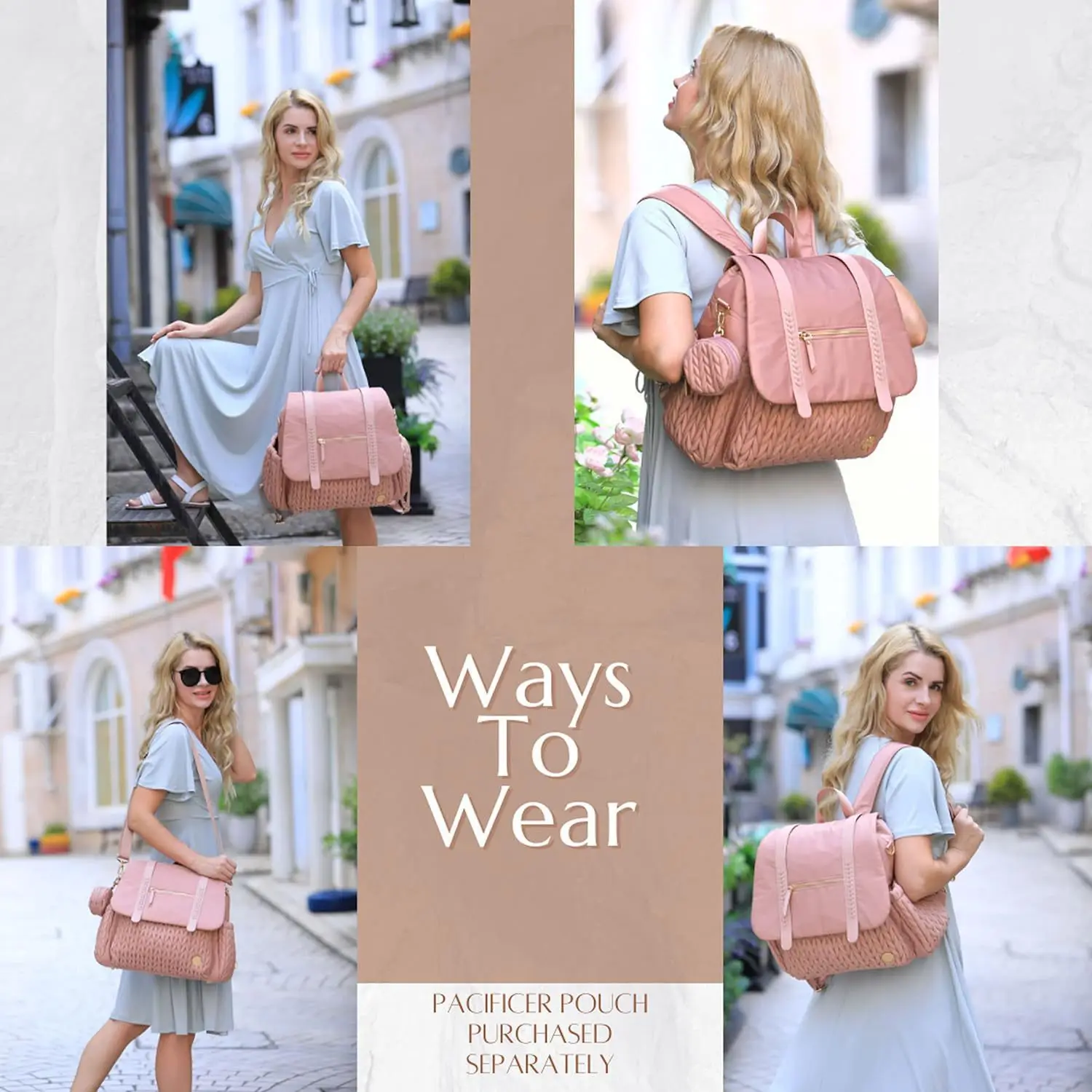 Bolsa de pañales para mamá, organizador de cochecito de bebé, mochila de gran capacidad para viajes al aire libre, bolsa de maternidad con bolsillo aislado, cambiador - imagen 2