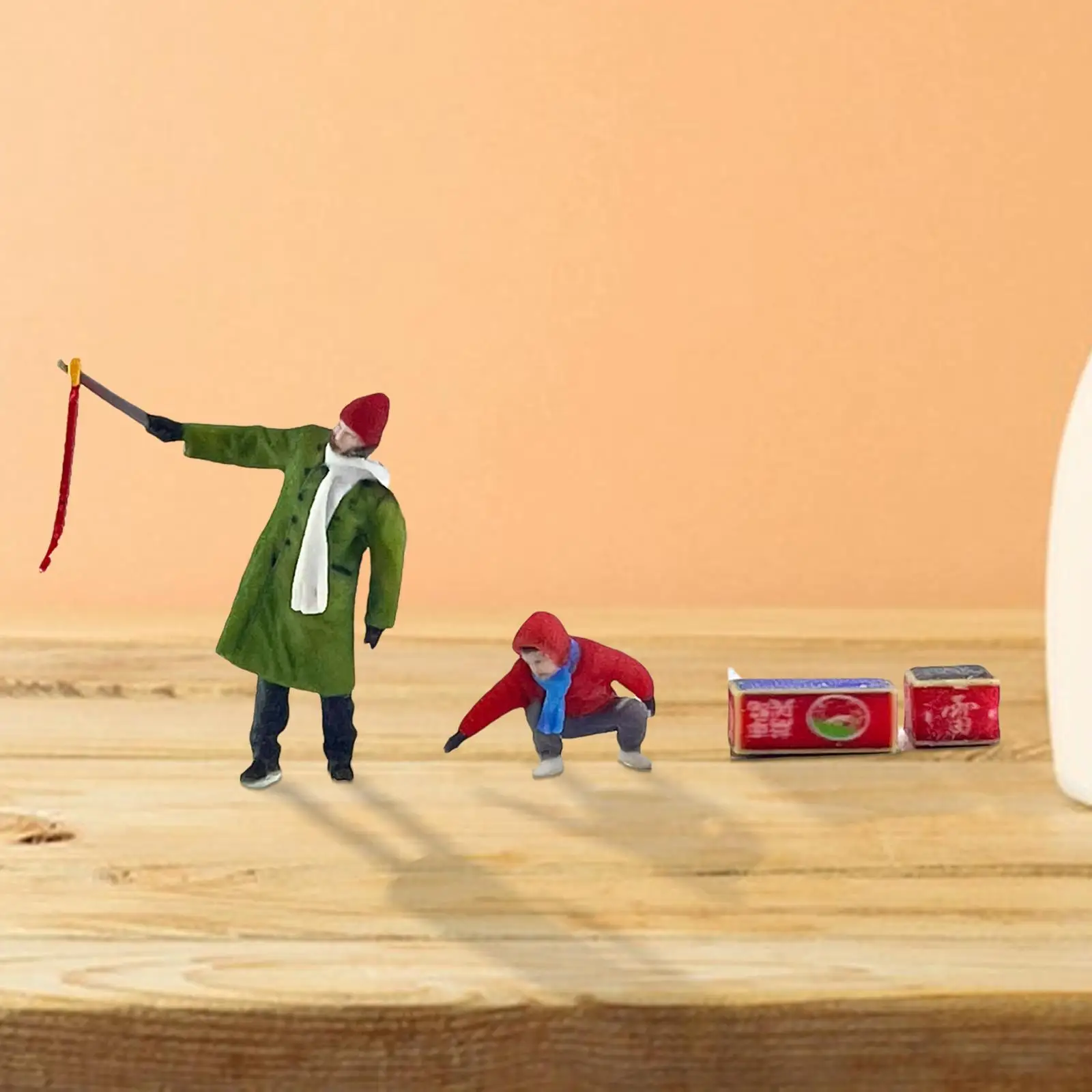 1/64 Scale People Figure Mini Sand Table Ornament Hand Painted Tiny People Model for DIY Scene Photography Props Layout Decor