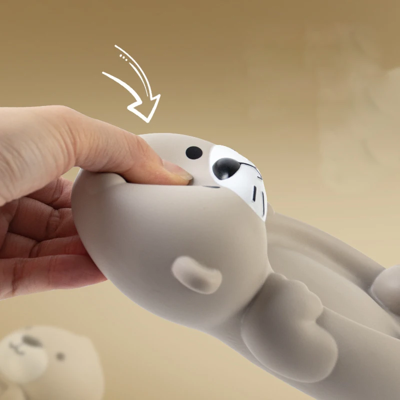 Juguetes de baño para bebé, nutria de animales flotante bonita, juguetes para bañera y ducha de baño para niños, juguetes para jugar en el agua en la piscina de silicona suave - imagen 5