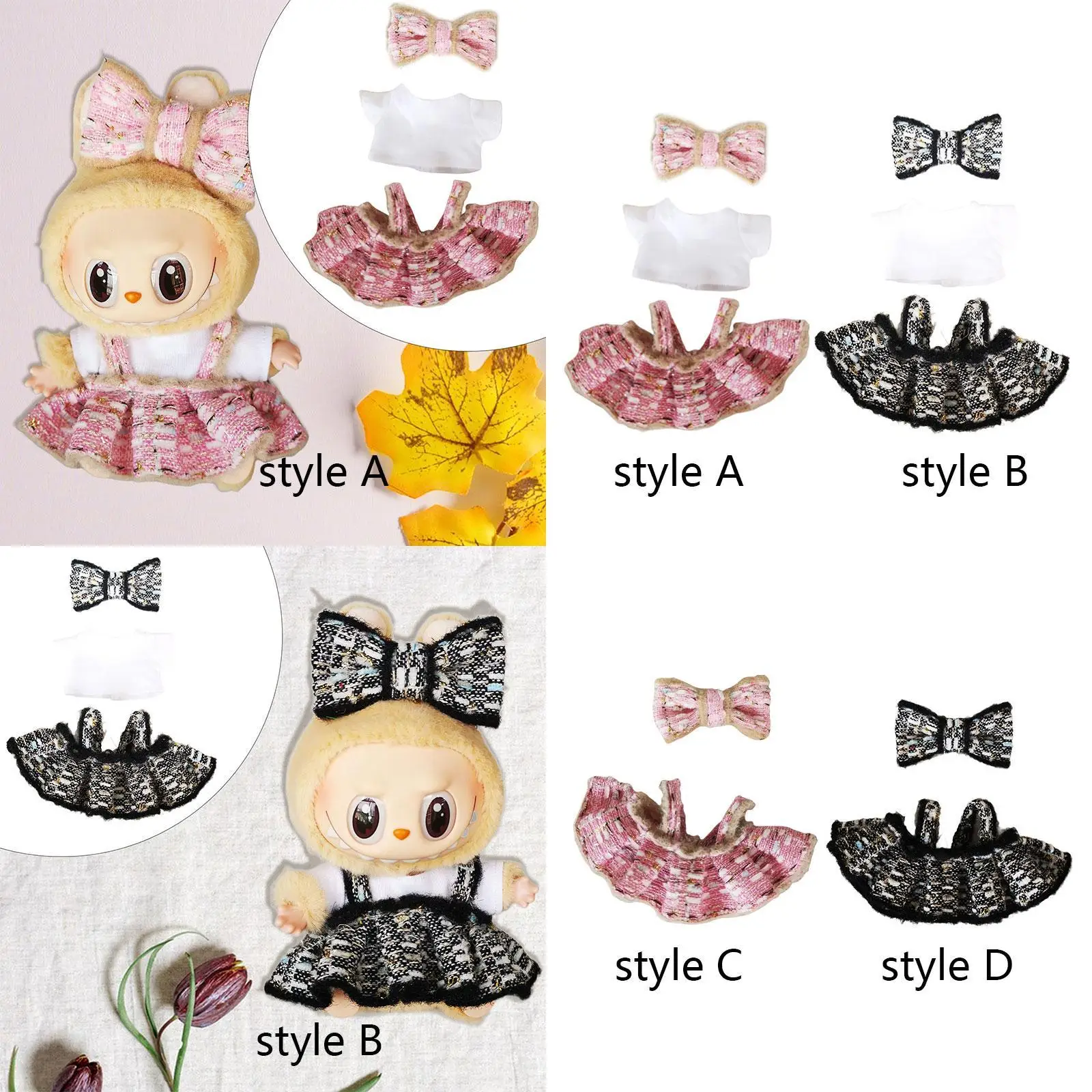 Mini conjunto de ropa para muñeca de 15cm y 17cm, accesorios para trajes de ropa,