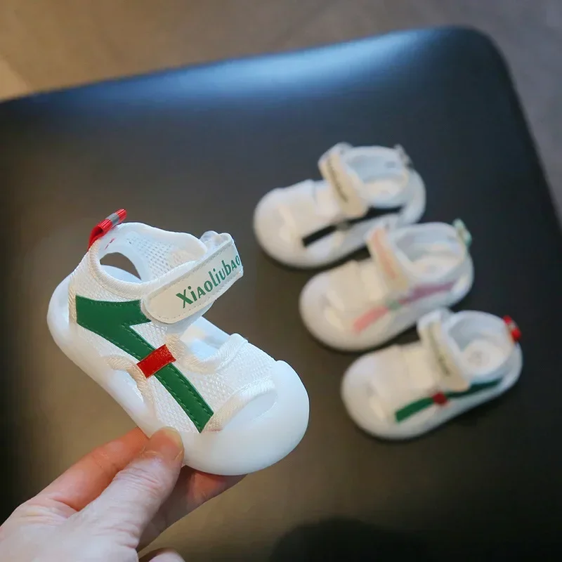 Sandalias transpirables de malla para bebé, zapatos antideslizantes y resistentes a colisiones, suela suave, para caminar, de 1 a 3 años - imagen 3