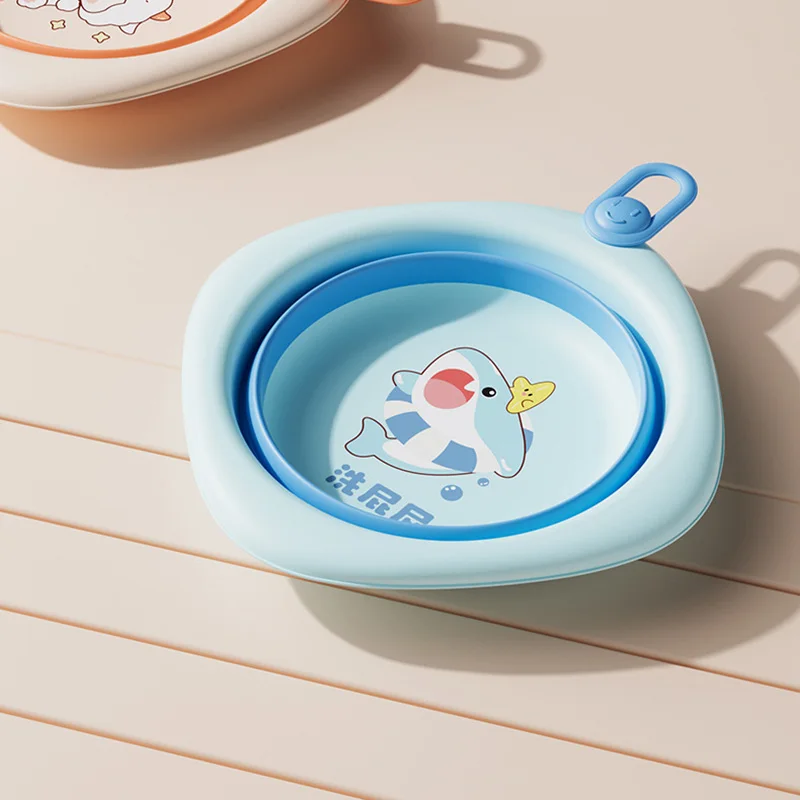 Lavabo de dinosaurio de dibujos animados plegable portátil para exteriores, creativo, para niños, para lavar pedos, glúteos, olla del Tesoro para recién nacidos - imagen 4